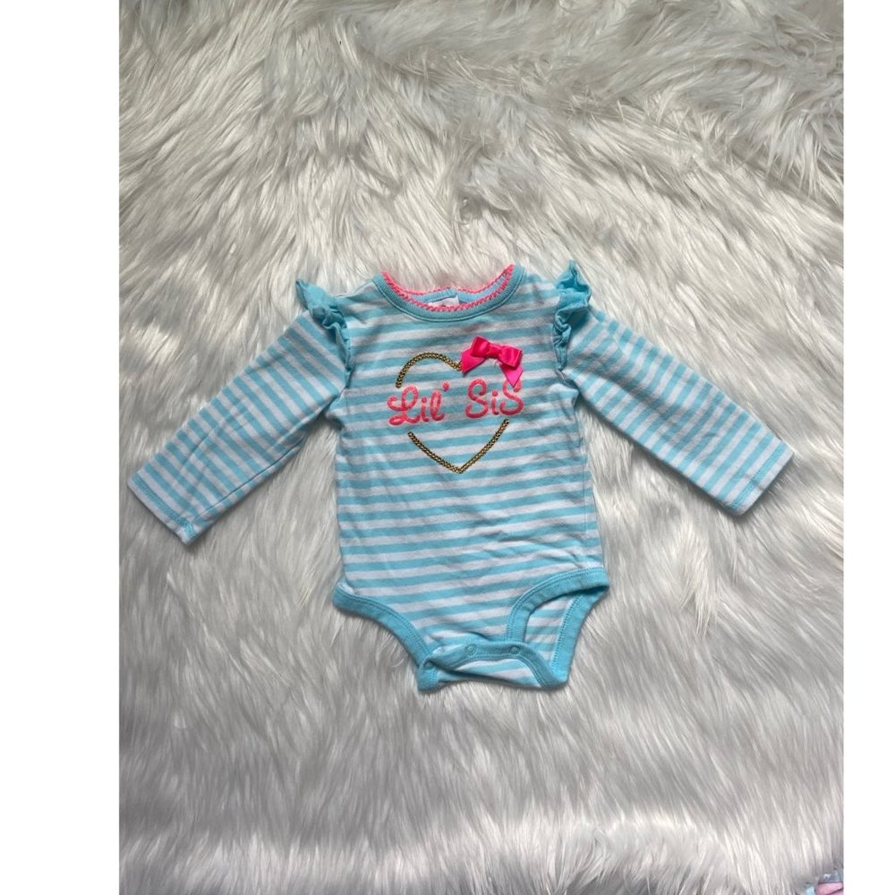 Koala Kids Lil’ Sis little sister Long Sleeve Bodysuit, Size 0-3 months